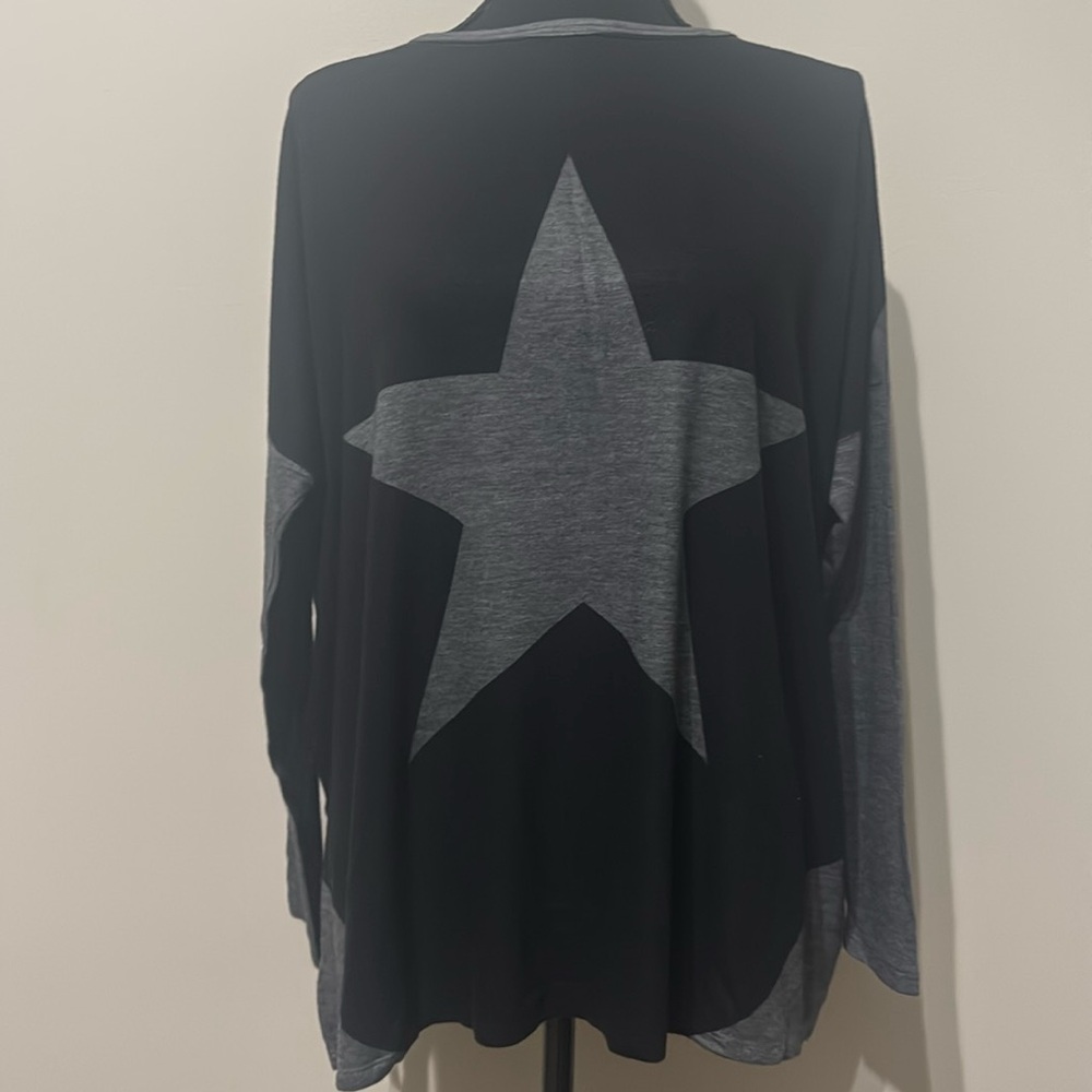 Grey oversized long sleeve shirt
